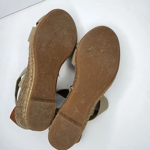 Tory Burch Adonis Mid-Wedge Sandal, Khaki Size 8.5 - Picture 5 of 8